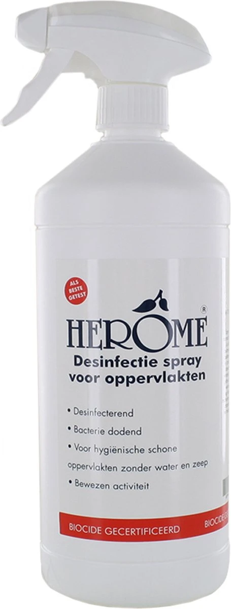 Herome Direct Desinfect Desinfectiespray - Desinfecterende Spray Met 80% Alcohol - Om Oppervlakten Te Desinfecteren - 1000ml. 1 Herome Direct Desinfect Desinfectiespray - Desinfecterende Spray Met 80% Alcohol - Om Oppervlakten Te Desinfecteren - 1000ml.
