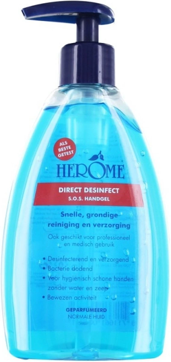Herome Direct Desinfect Handgel Double Active - Desinfecterende Handgel Met 80% Alcohol - Beschermt Tegen Bacteriën En Droogt De Handen Niet Uit - 200ml. 1 Herome Direct Desinfect Handgel Double Active - Desinfecterende Handgel Met 80% Alcohol - Beschermt Tegen Bacteriën En Droogt De Handen Niet Uit - 200ml.
