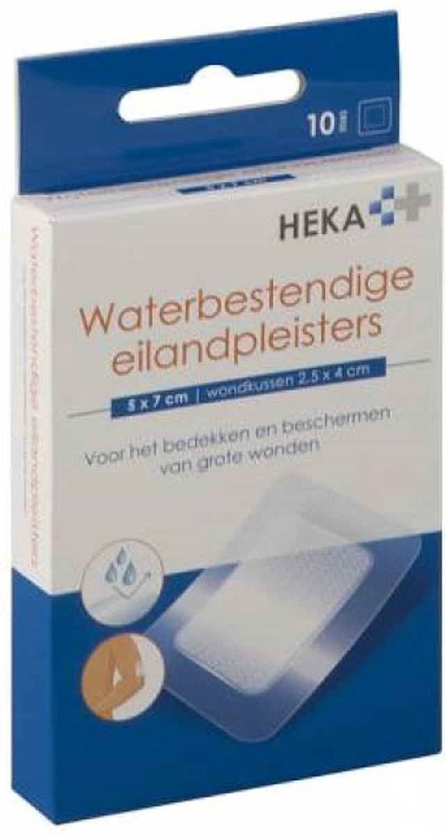 Waterproof Eilandpleister 5 X 7 Cm (10 Stuks) Watervaste Borderpleister. Hekaplast 1 Waterproof Eilandpleister 5 X 7 Cm (10 Stuks) Watervaste Borderpleister. Hekaplast