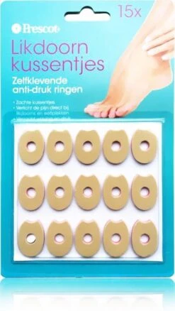 3 BMT Likdoornkussentjes Zelfklevende Anti-druk Ringen - 15 Stuks - 1,8x2,4cm