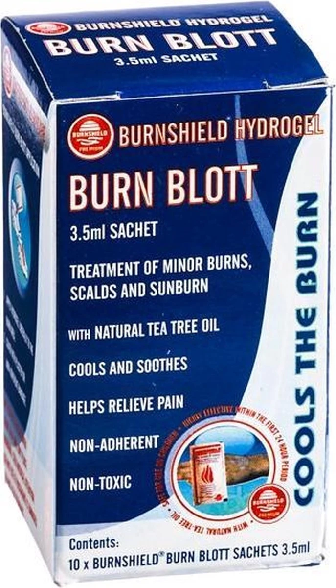 Burnshield Blots Gelzakjes 10 Stuks - Verkoelende Brandwondengel 1 Burnshield Blots Gelzakjes 10 Stuks - Verkoelende Brandwondengel