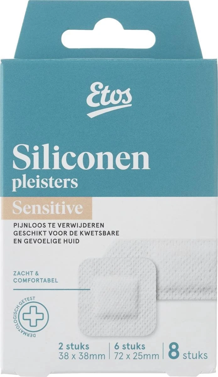 Etos Siliconen Pleisters - 2 Formaten - 48 Stuks (6x8 Pleisters) 2 Etos Siliconen Pleisters - 2 Formaten - 48 Stuks (6x8 Pleisters) - Afbeelding 2