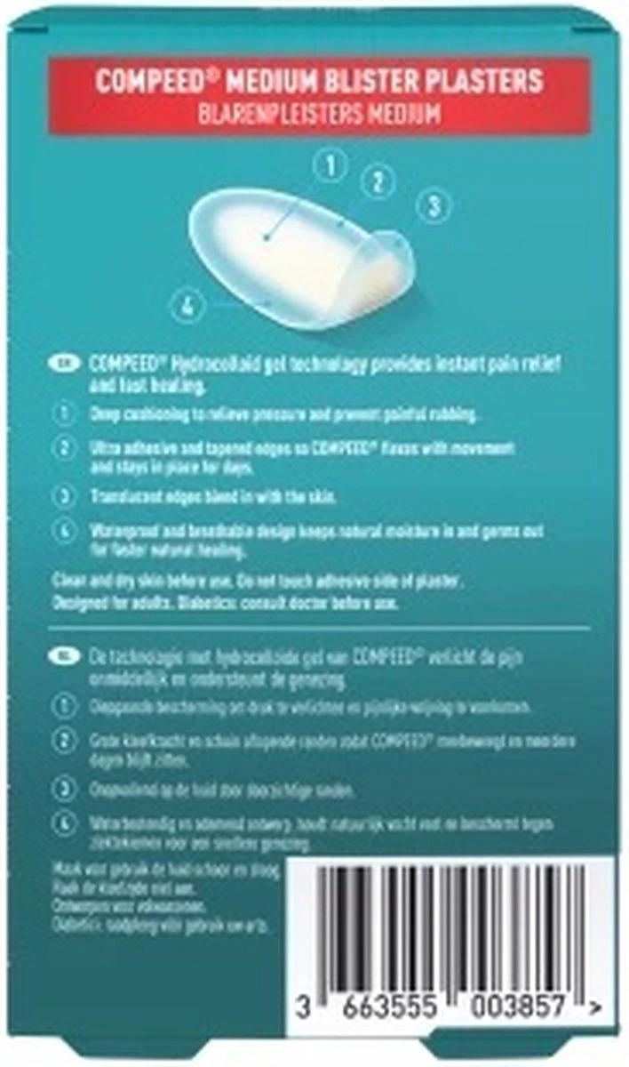 Compeed Blarenpleisters Medium 12ST 2 Compeed Blarenpleisters Medium 12ST - Afbeelding 2