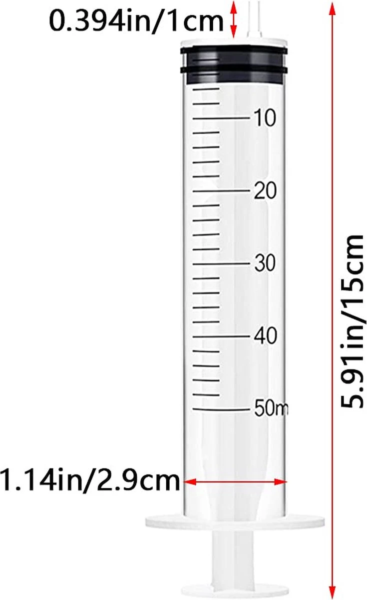 ESSIBLE Spuit - Spuiten - Injectiespuit - Doseerspuit - Injectiespuit Zonder Naald - 50ml - 5 Stuks 2 ESSIBLE Spuit - Spuiten - Injectiespuit - Doseerspuit - Injectiespuit Zonder Naald - 50ml - 5 Stuks - Afbeelding 2