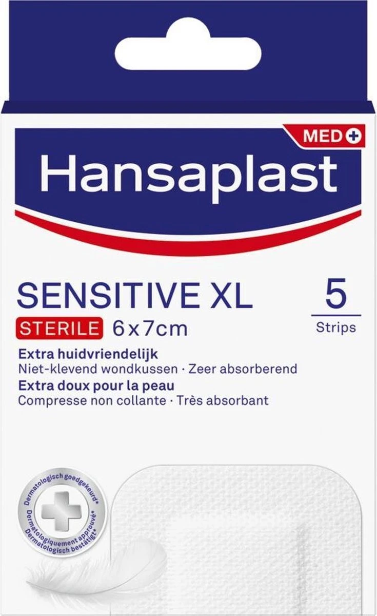 Hansaplast Sensitive XL 5 Stuks 1 Hansaplast Sensitive XL 5 Stuks