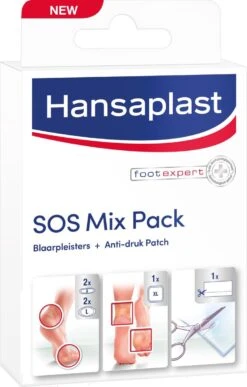 Hansaplast SOS Mix Pack Blaarpleisters En Anti-Druk Patches - 6 Stuks -Winkel Voor Ehbo-Apparatuur 766x1200 1