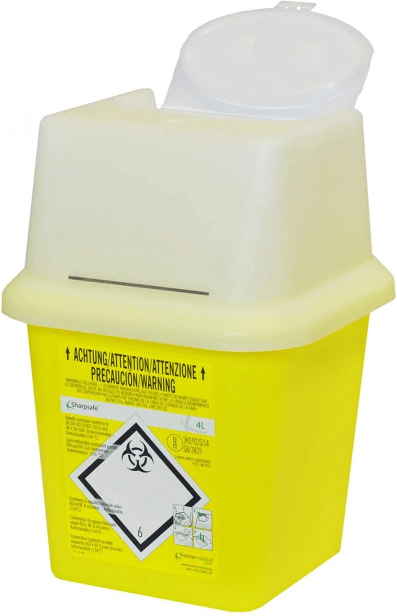 Sharpsafe Naaldencontainer Naaldcontainer 4L 1 Sharpsafe Naaldencontainer Naaldcontainer 4L