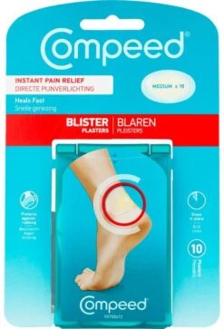 Compeed Blarenpleisters Medium Hiel - Voor Grote Blaren Aan De Hiel - Voetverzorging - 10 Stuks