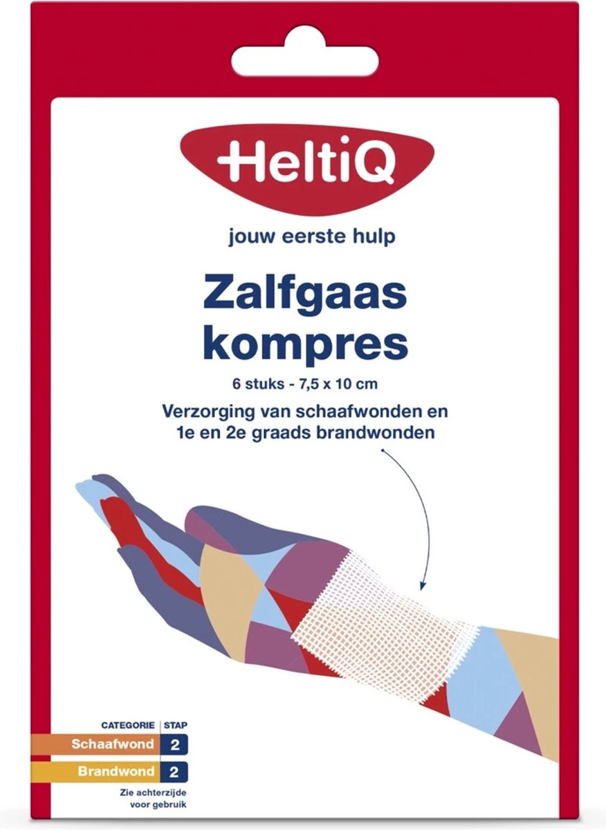 Heltiq Zalfkompres - 7.5 X 10 Cm - 6 Stuks - Gaasjes 1 Heltiq Zalfkompres - 7.5 X 10 Cm - 6 Stuks - Gaasjes