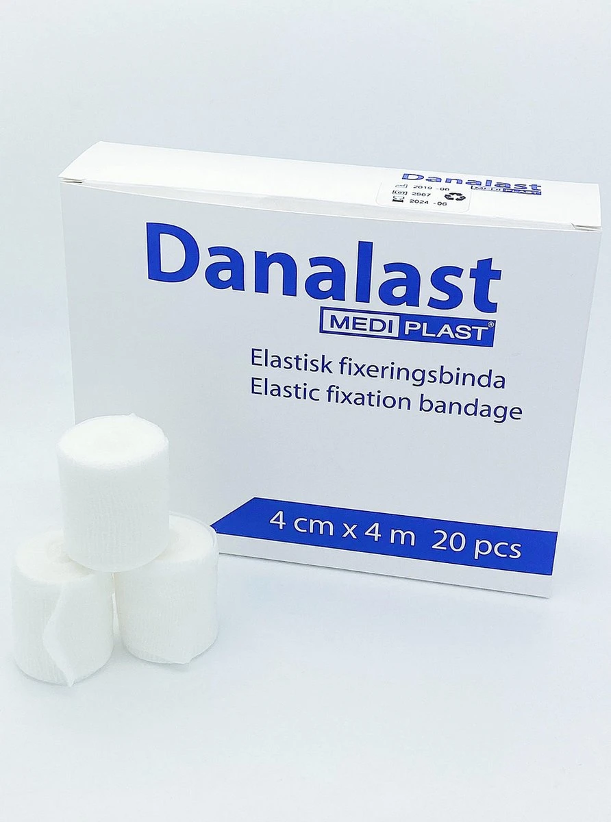 Danalast Elastisch Fixatiewindsel 4cm X 4m - Doos 20 Stuks 1 Danalast Elastisch Fixatiewindsel 4cm X 4m - Doos 20 Stuks