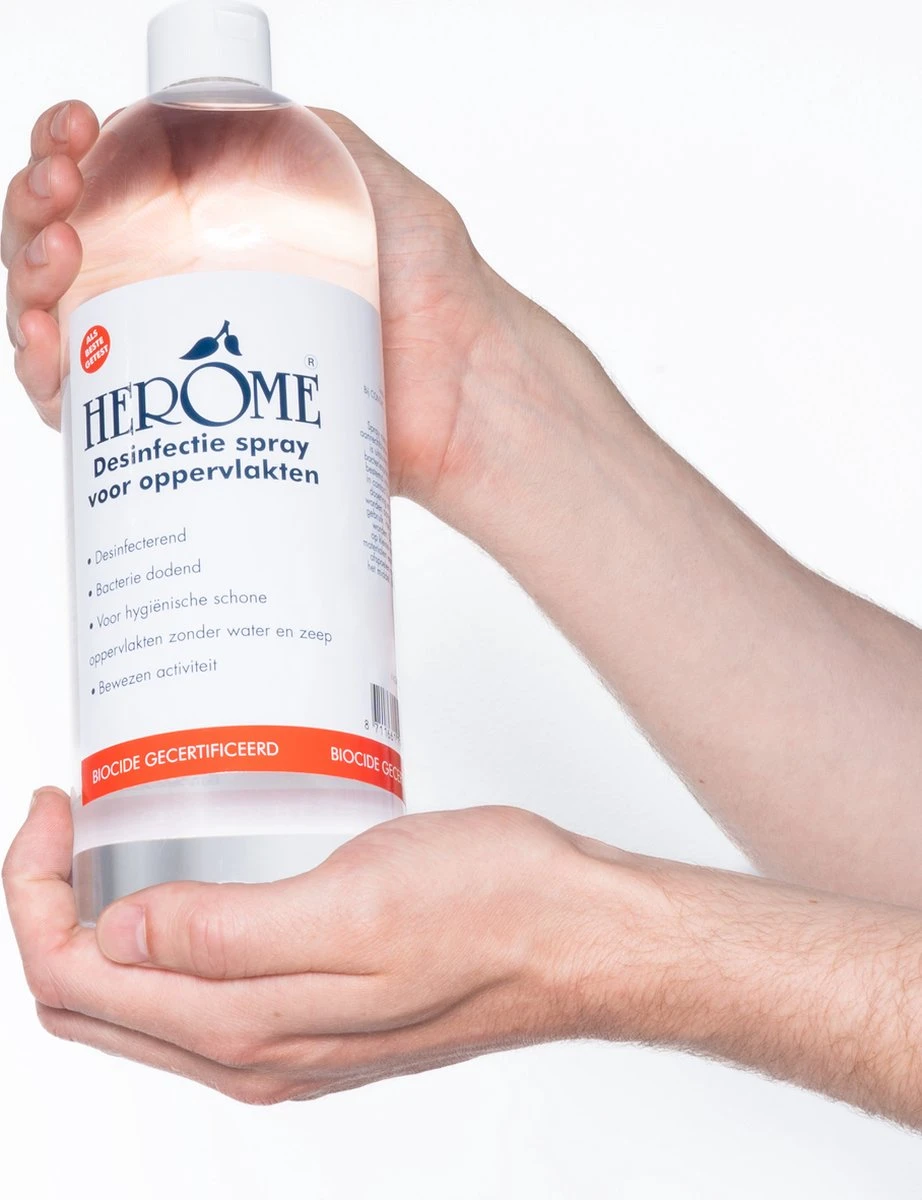 Herome Direct Desinfect Desinfectiespray Spray Navulverpakking Parfumvrij - 80% Alcohol - Voor Desinfectie Van Oppervlakken En Handen - 1000ml. 2 Herome Direct Desinfect Desinfectiespray Spray Navulverpakking Parfumvrij - 80% Alcohol - Voor Desinfectie Van Oppervlakken En Handen - 1000ml. - Afbeelding 2