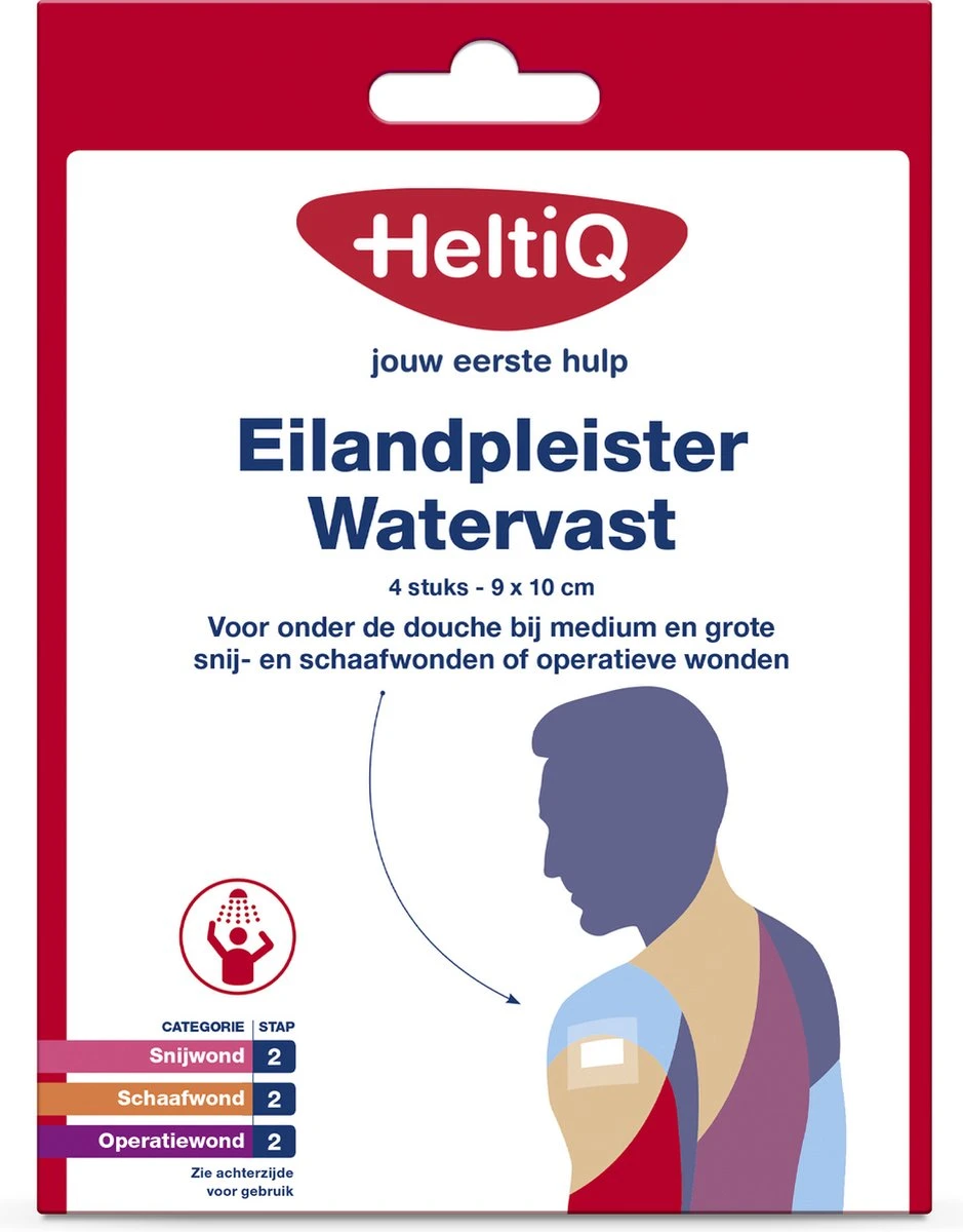 Heltiq Watervast - 9 X 10 Cm - 4 Stuks - Pleisters 2 Heltiq Watervast - 9 X 10 Cm - 4 Stuks - Pleisters - Afbeelding 2