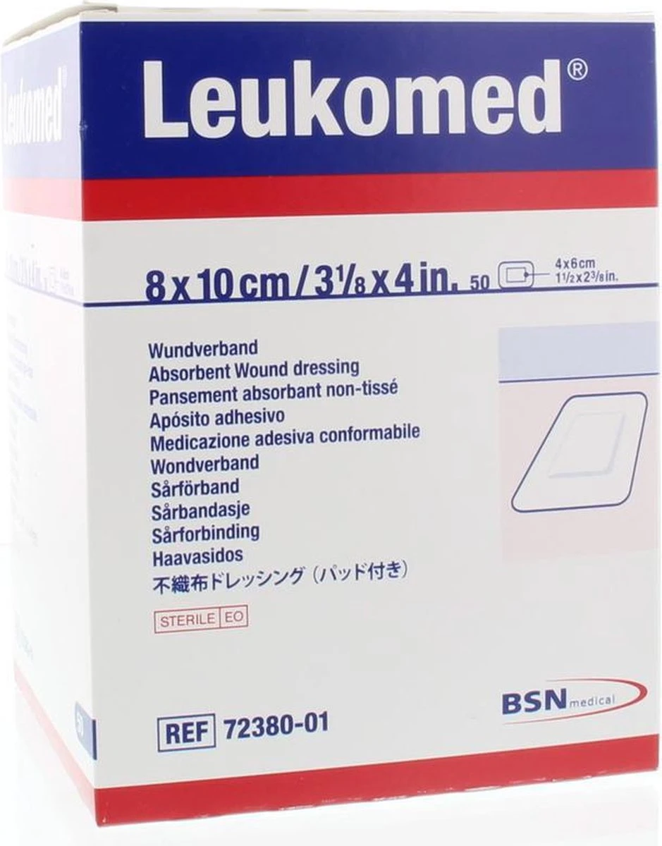 Leukomed Wondpleister - Steriel - 8,0 X 10 Cm - 50 Stuks 1 Leukomed Wondpleister - Steriel - 8,0 X 10 Cm - 50 Stuks
