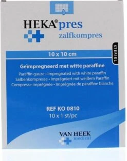 Heka Zalfkompres 10x10cm - Zalfgazen Per 10 Stuks.